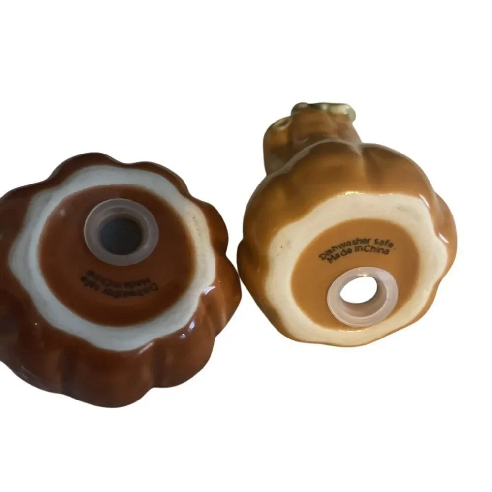 Celebrate Fall Together Pumpkin Gourd Salt‎ & Pepper Shaker Set Autumn Stoneware